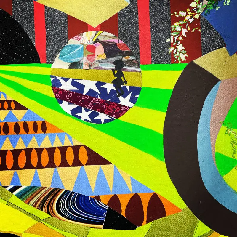 Karmimadeebora McMillan Generations (detail), 2023 Acrylic and Collage on Canvas 74x86 inches