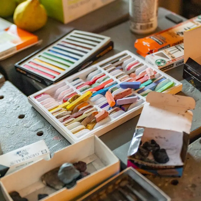 A package of chalk pastels