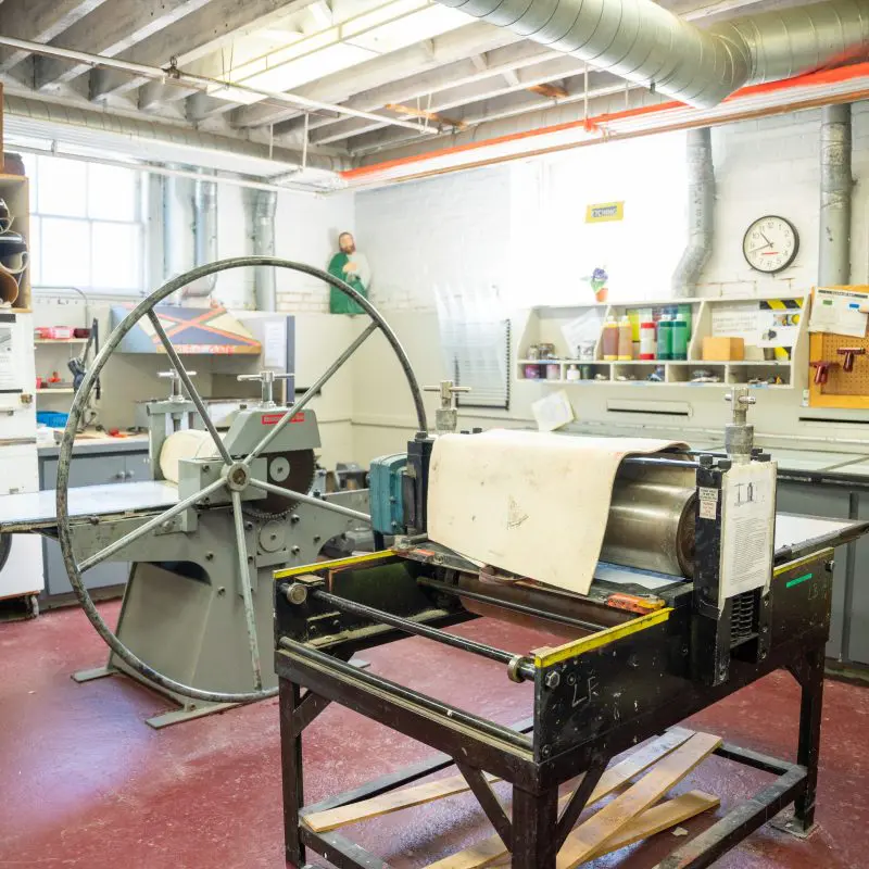 A studio with printing presses