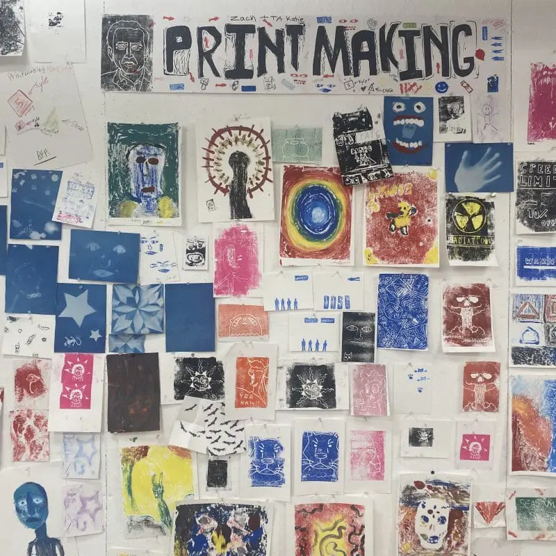 printmaking designs on a wall