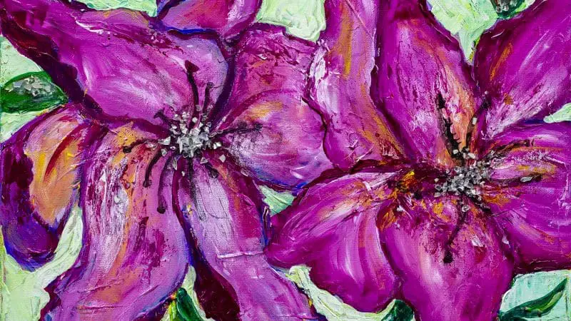 painted pink flowers