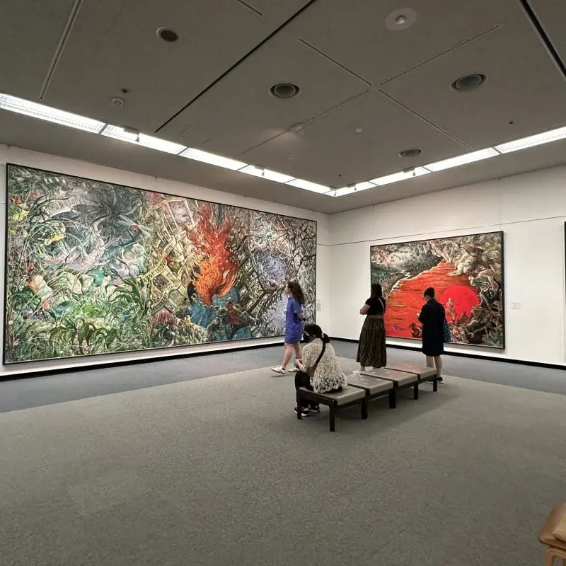 people in a large museum gallery