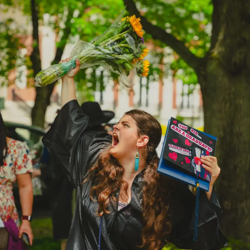 Graduate cheering