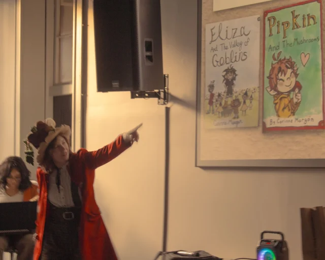 A glimpse of last week's Pitch Night! Organized by the Original Character Club, students presented slideshows about their original characters and their lore!