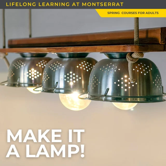New Course Drop:
MAKE IT A LAMP!
With Anthony Russo
Saturday, May 30; 10am–4pmHave you ever looked at a unique item and thought, “That would make an amazing lamp”? Now is your chance to bring that vision to life!Learn how to turn everyday objects into stunning, functional, one-of-a-kind light fixtures for your home. Whether you are a seasoned DIYer or a beginner looking to try something new, this hands-on course will teach you the skills you need to design and build your own custom statement piece.Visit the Lifelong Learning link in bio for details.