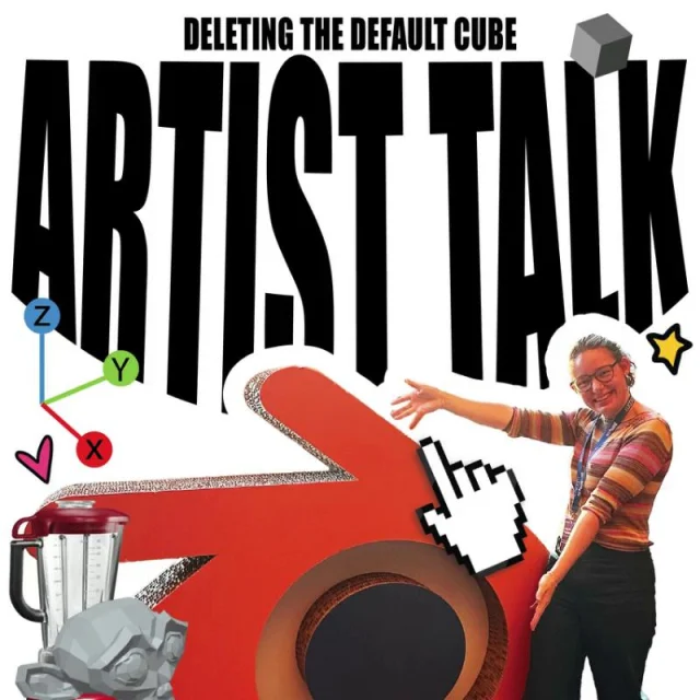 Yesterday August Packard ’27 took over H101 for “Deleting the Default Cube,” an artist talk about their path through animation and their recent trip to Blender Conference 2026 in Amsterdam.

August's story includes working as an animation assistant intern with faculty member Dirk Tiede, to hearing about Dirk’s presentation at last year’s conference, to spending a summer on research and grant applications that led to Montserrat’s Professional Development Grant. Their animated short Eye Of The Needle, starring a very determined tomato pin cushion named Guy, was also selected for the Suzanne Awards film festival at this year’s conference.

Thank you, August, for sharing your process with us, and thanks to everyone who came out (and to the snacks for doing their part)!